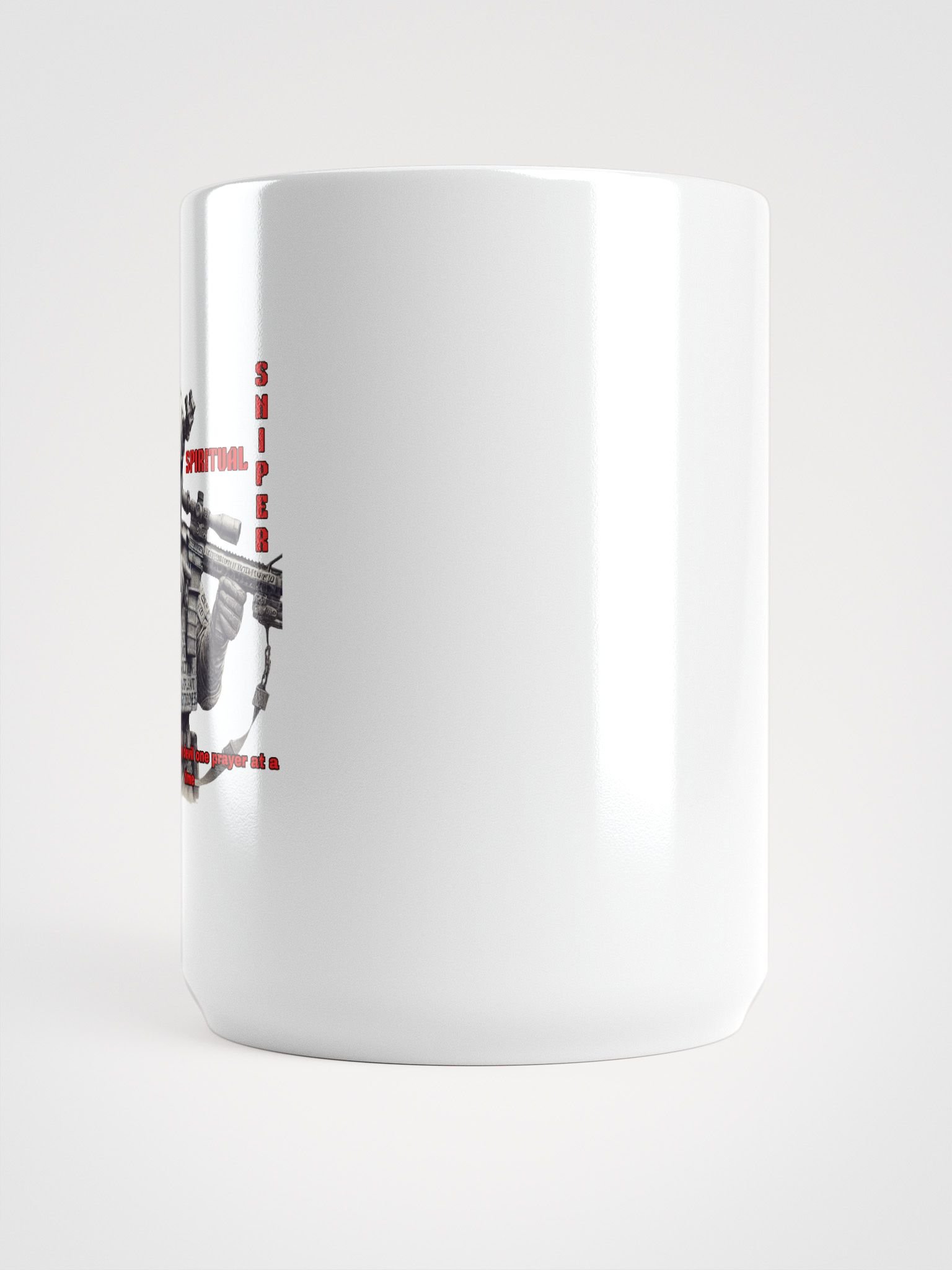 Spiritual Sniper Christian 15 oz White Coffee Mug Taking Out the Devil One Prayer at a Time Faith Based Drinkware product image (6)