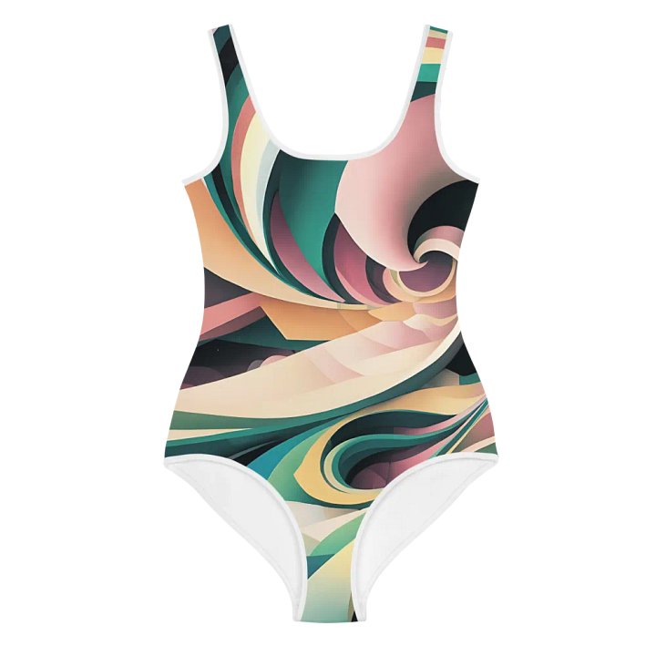 Abstract Lithographic Pattern Design Youth One Piece Swimsuit - V6 product image (1)