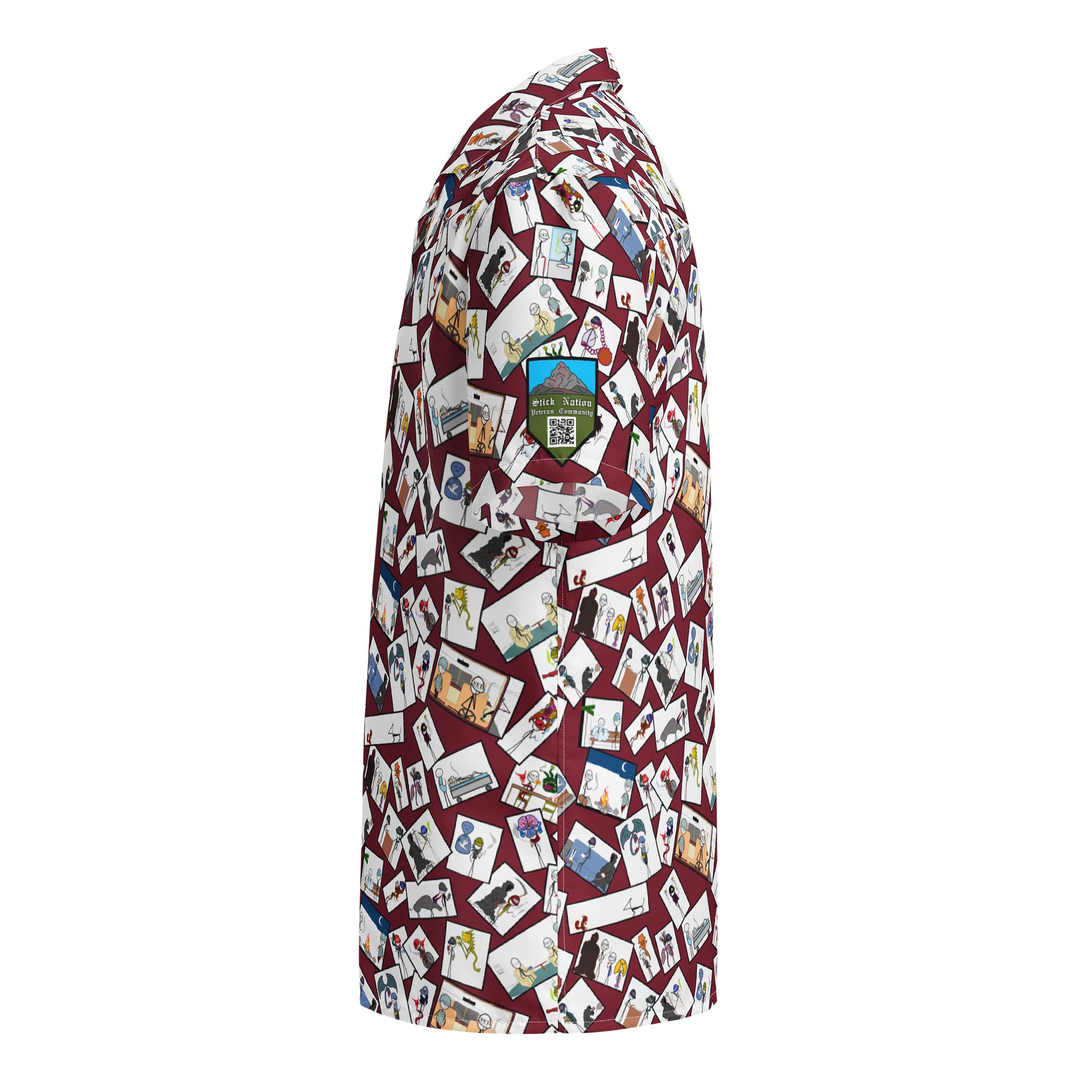 Sticks & Demons Hawaiian Shirt DkRed product image (3)