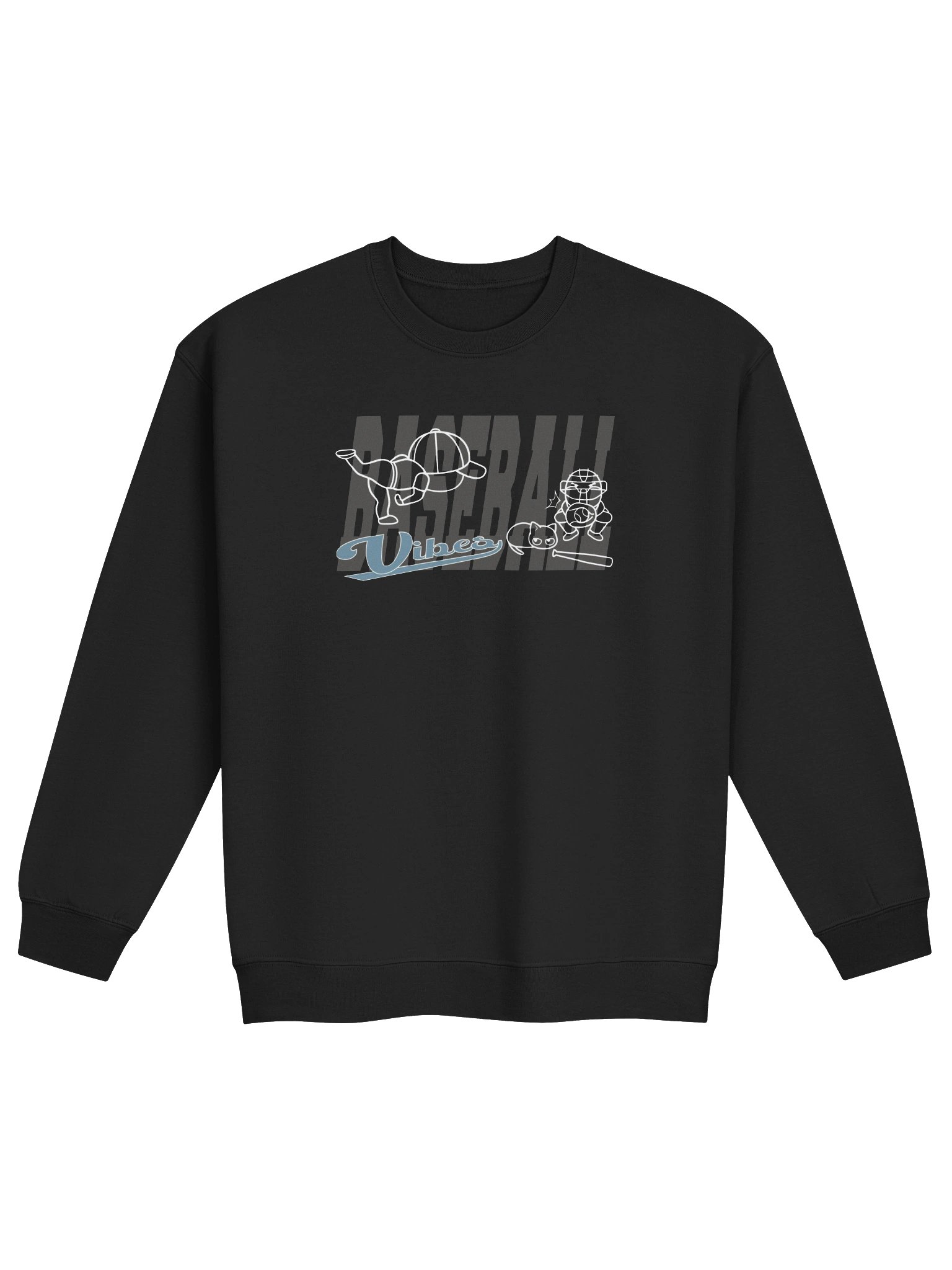 Baseball Cat (Baseball Vibes) - Unisex Adult Sweatshirt product image (1)