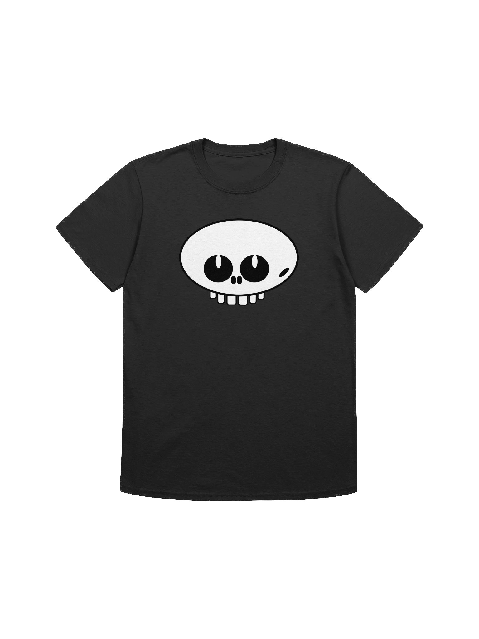Cute Skull Face T-Shirt – Fun Spooky Halloween Tee, Kawaii Skeleton Graphic Shirt product image (2)