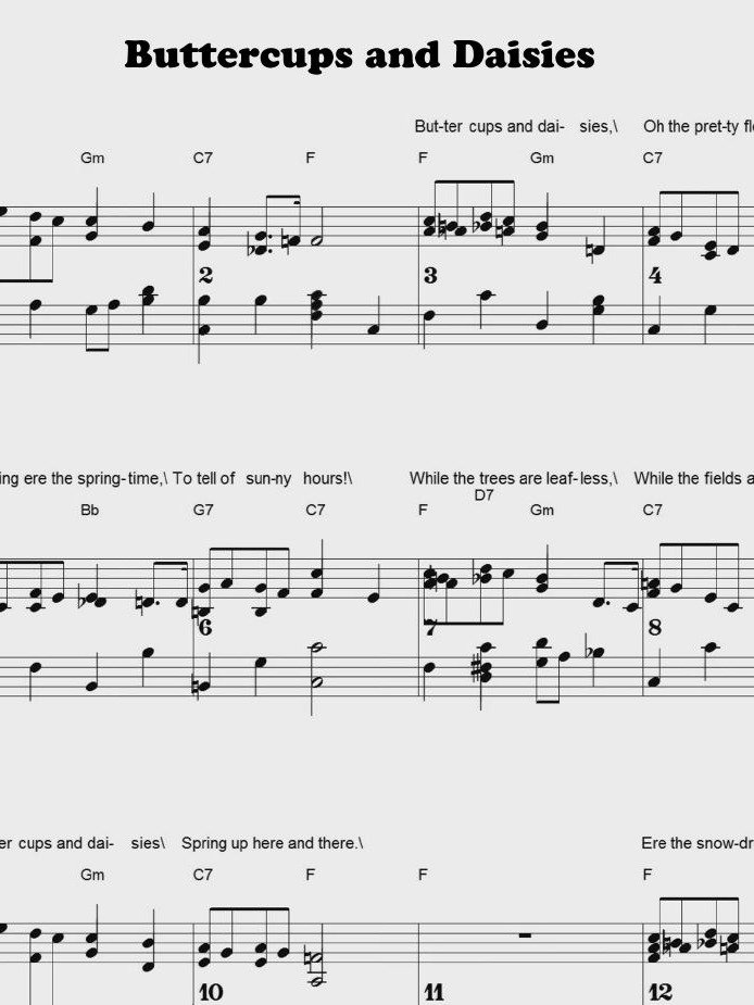 Buttercups and Daisies - CS - Piano sheet music product image (1)