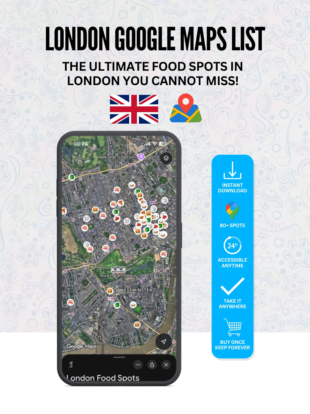 London Food Spots: 80+ Best Locations (Instant Google Maps Digital List) product image (1)