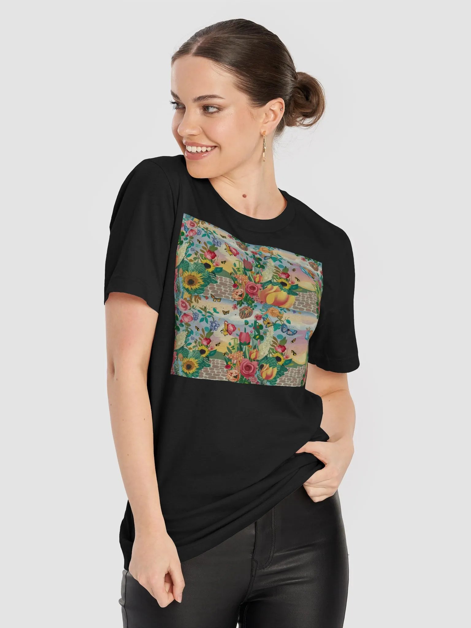 Graphic Grove Unisex Floral Garden T-Shirt with Butterflies product image (9)