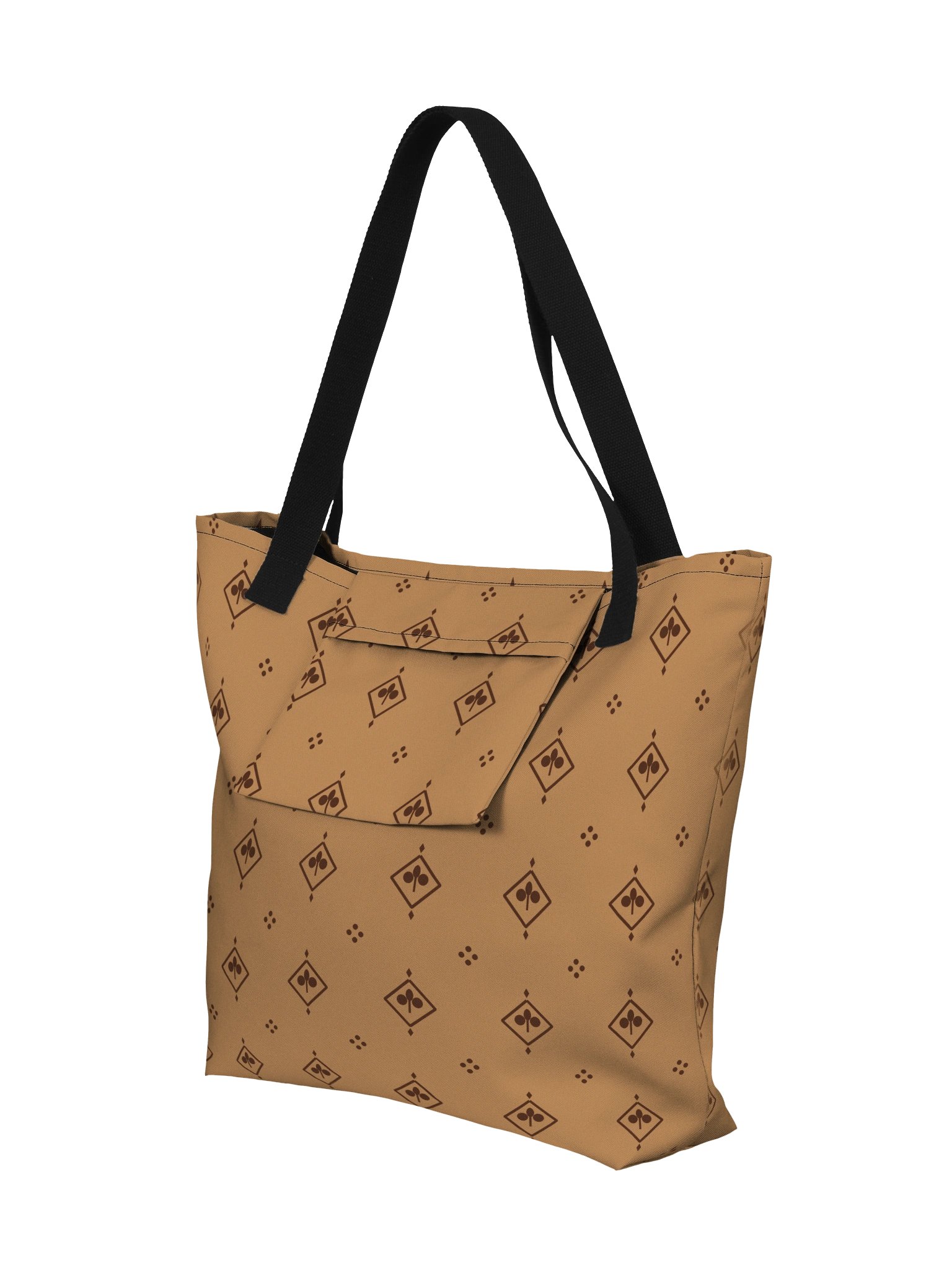 Heritage Monogram Large Tote Bag – Camel & Espresso Geometric Print product image (5)