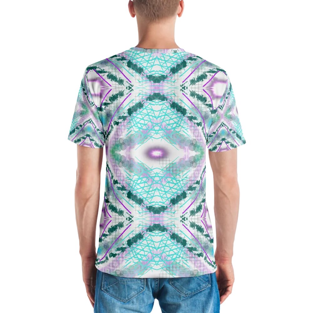 Aqua Mesh Geometric Design T-Shirt product image (2)