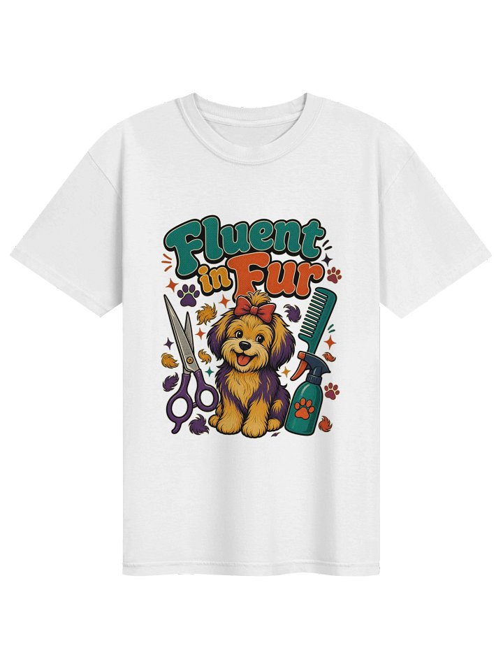 Fluent in Fur Dog Groomer T-Shirt – Funny Dog Grooming Shirt, Pet Groomer Gift product image (1)
