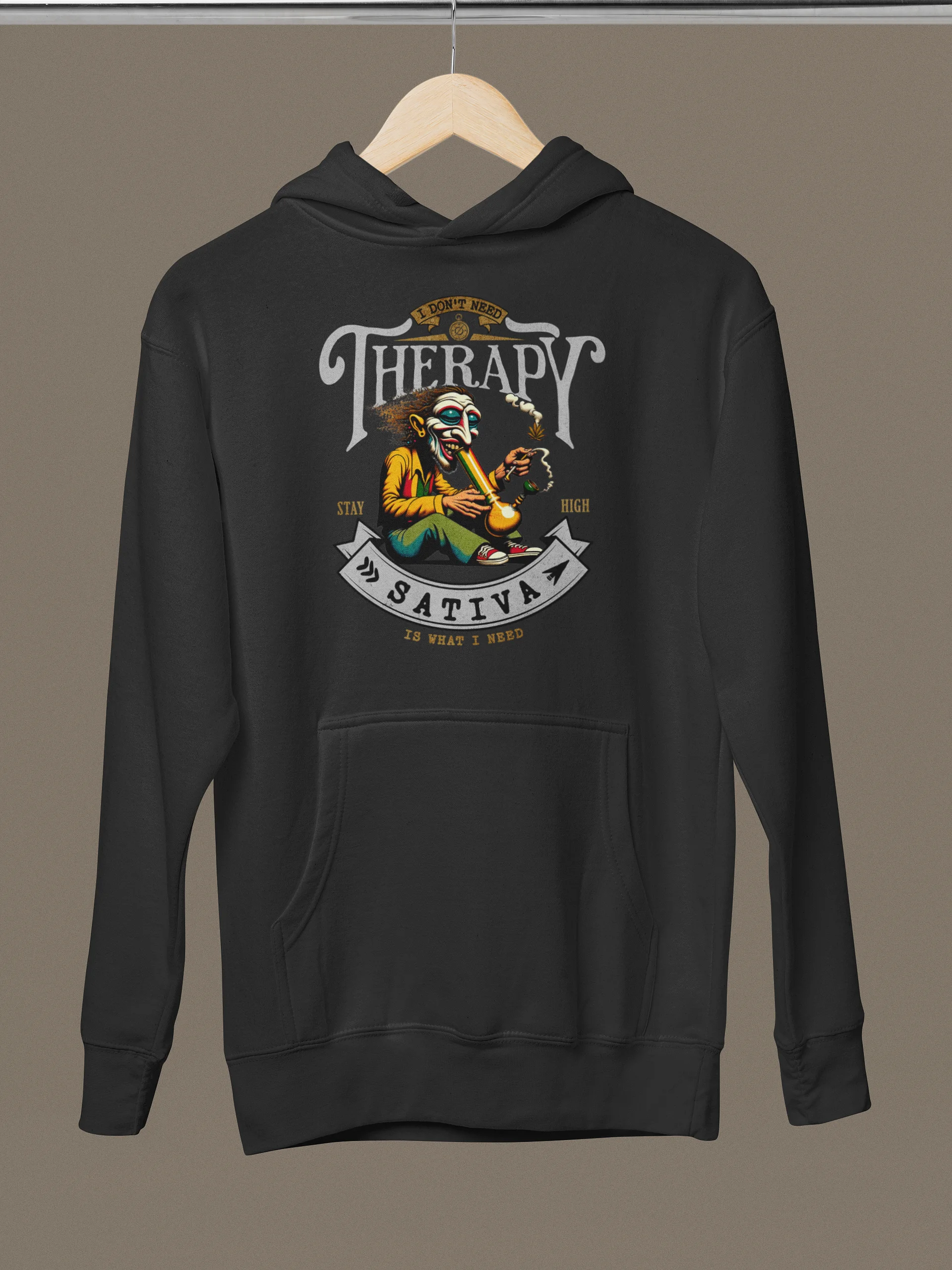 No Therapy Needed: SATIVA - Psychedelic Style Premium Unisex Hoodie product image (2)