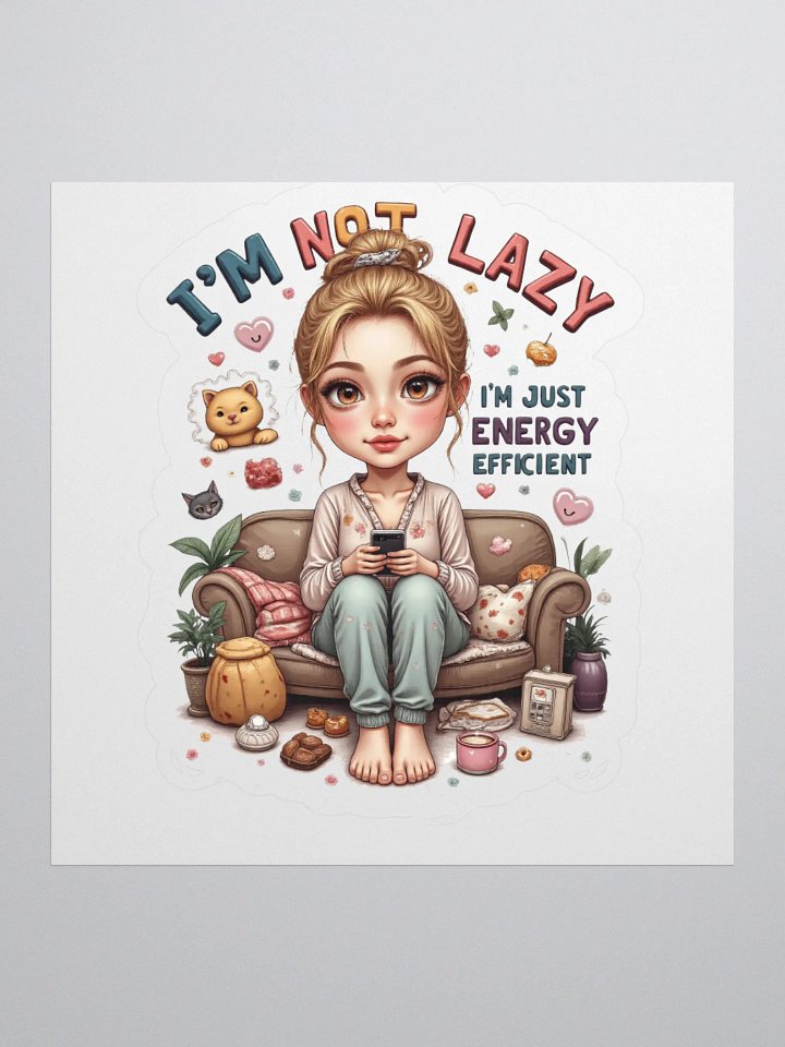 I'm Not Lazy I'm Energy Efficient Stickers product image (1)