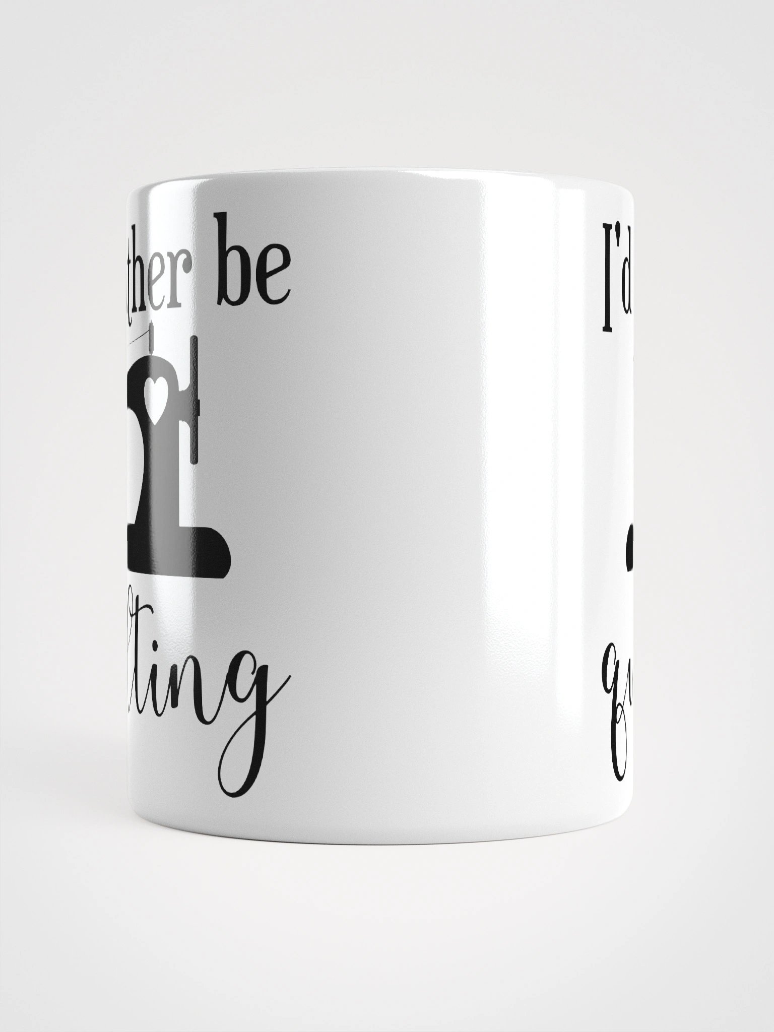 I'd Rather Be Quilting | Quilters Gift - White Ceramic Mug (Black Text) product image (14)