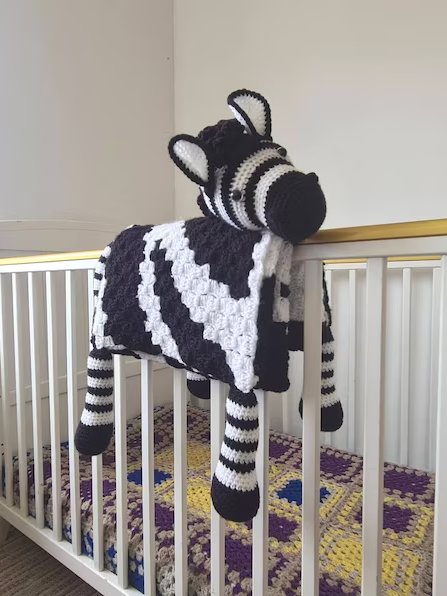 Crochet Zebra Baby Blanket Pattern - 3in1 Toy, Play Mat PDF Pattern - Crafting Happiness product image (7)