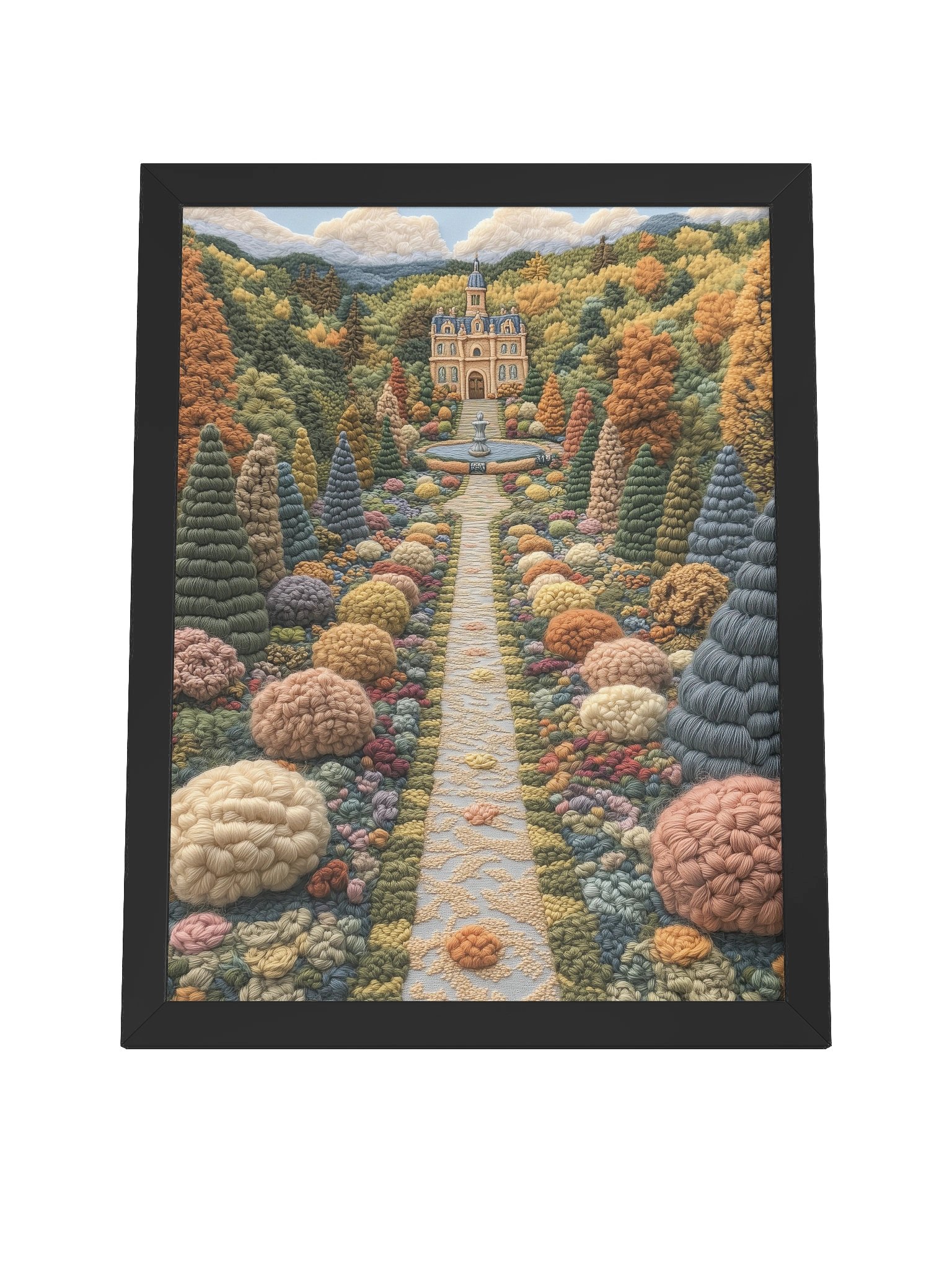 Another Walk Through the French Garden | Embroidery-Style Wall Art — Framed Print product image (20)