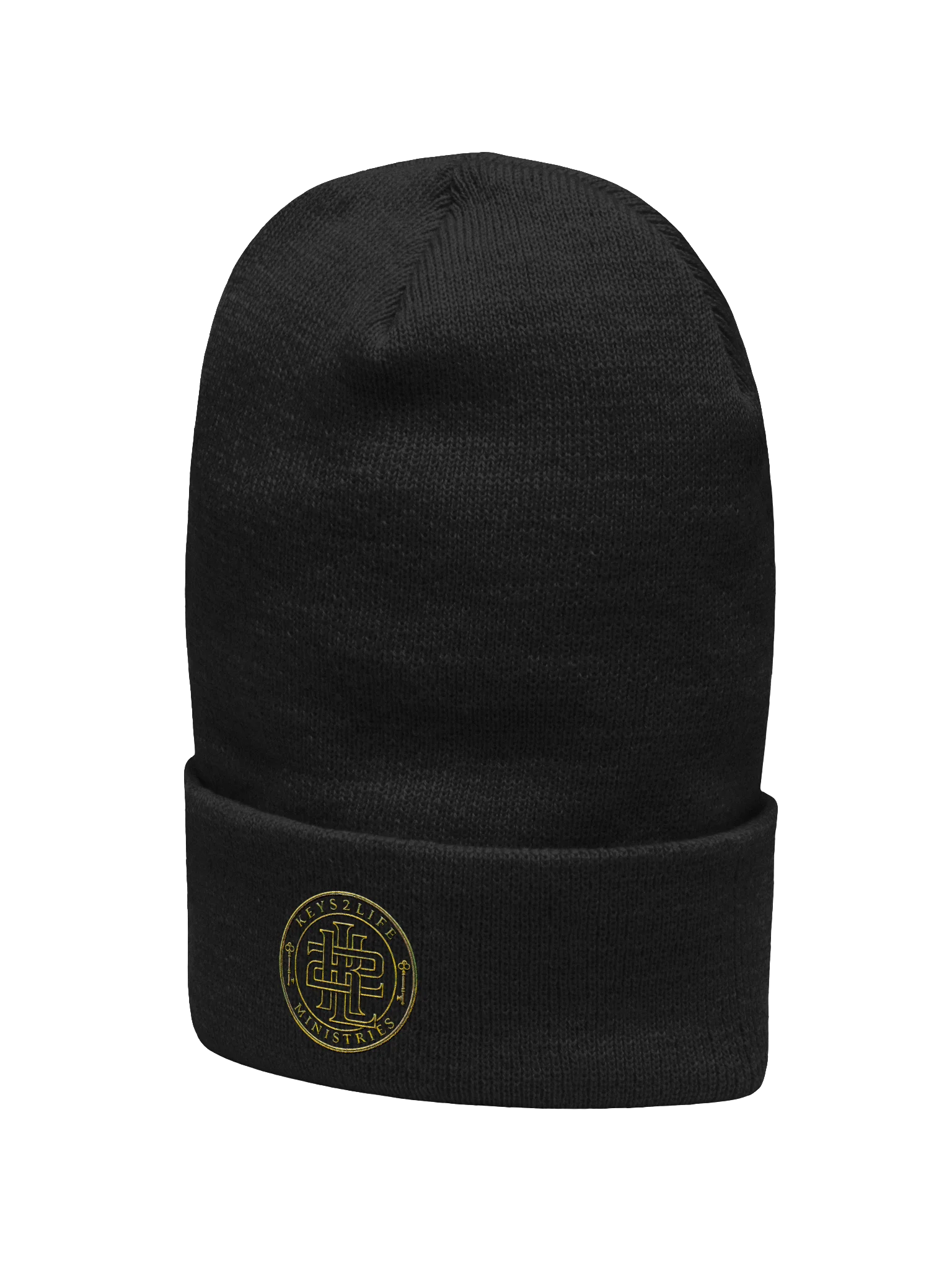 Keys2Life Ministries Gold Emblem Cuffed Beanie product image (16)