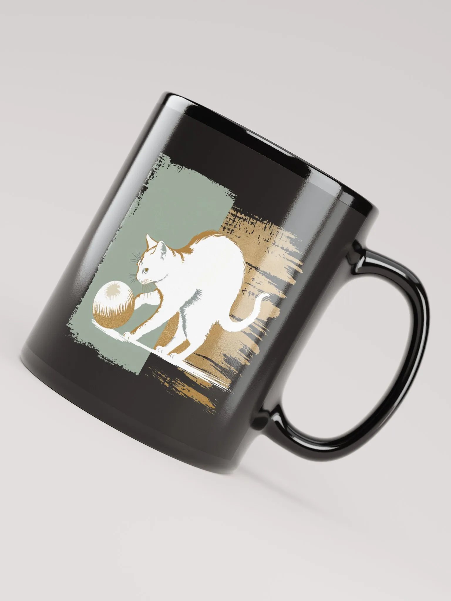 Holiday cat charm -black mug product image (4)
