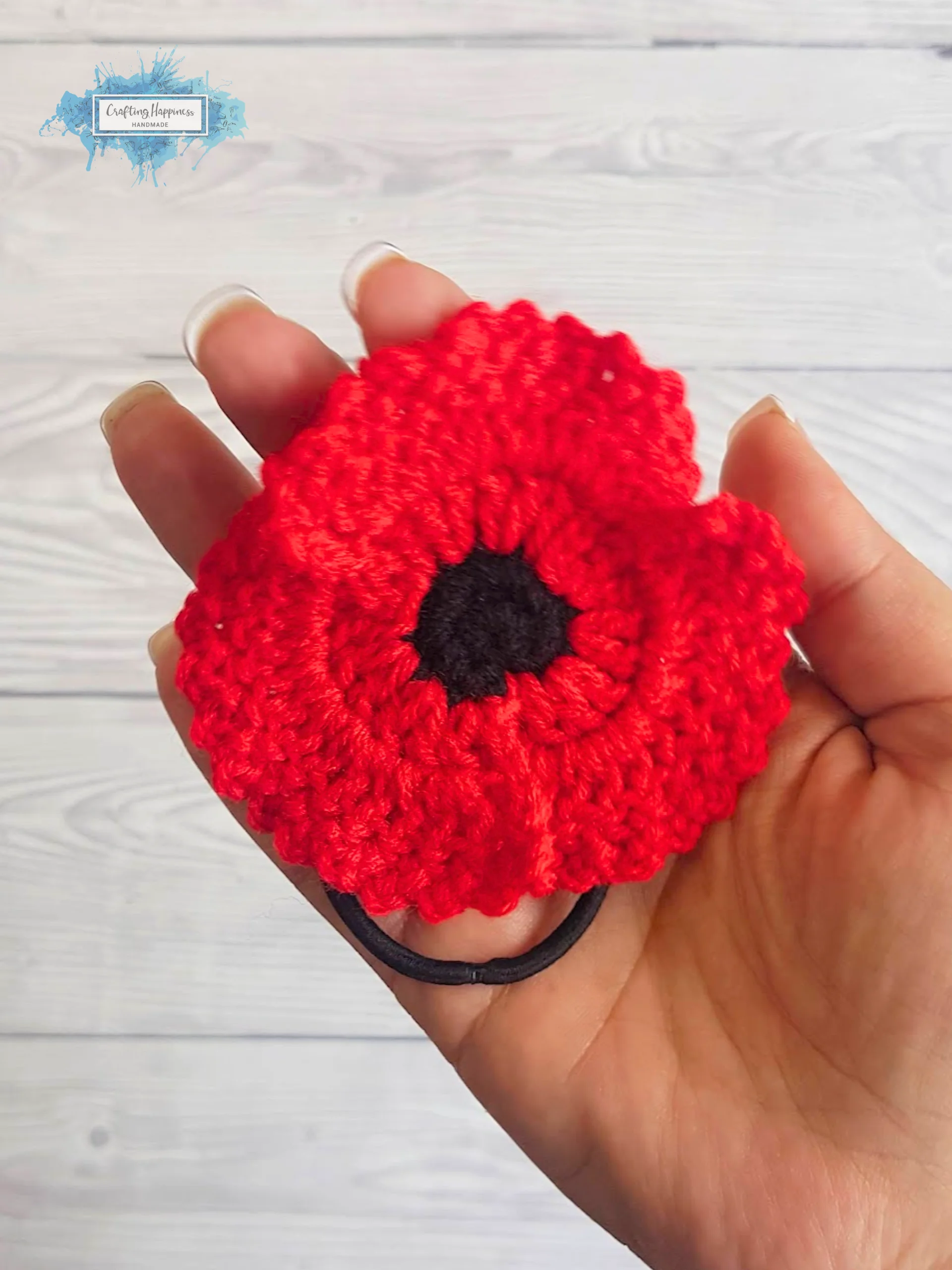 Crochet Poppy Flower Patterns Bundle | Brooch, Pin, Hair Tie (PDF Pattern) product image (7)