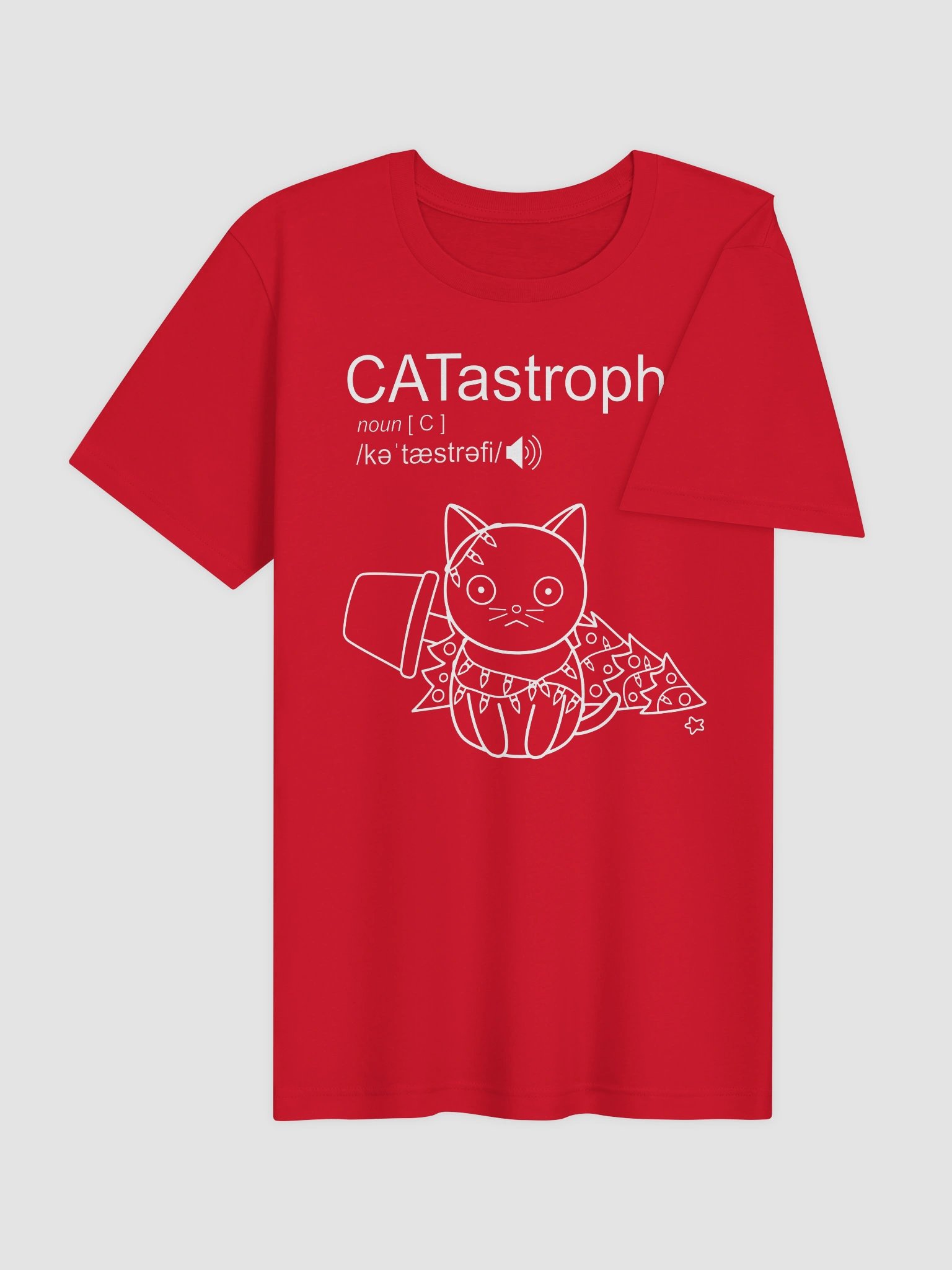 CATastrophe (Cat with Christmas Tree) - Unisex Adult Super Soft Lightweight T-shirt product image (3)