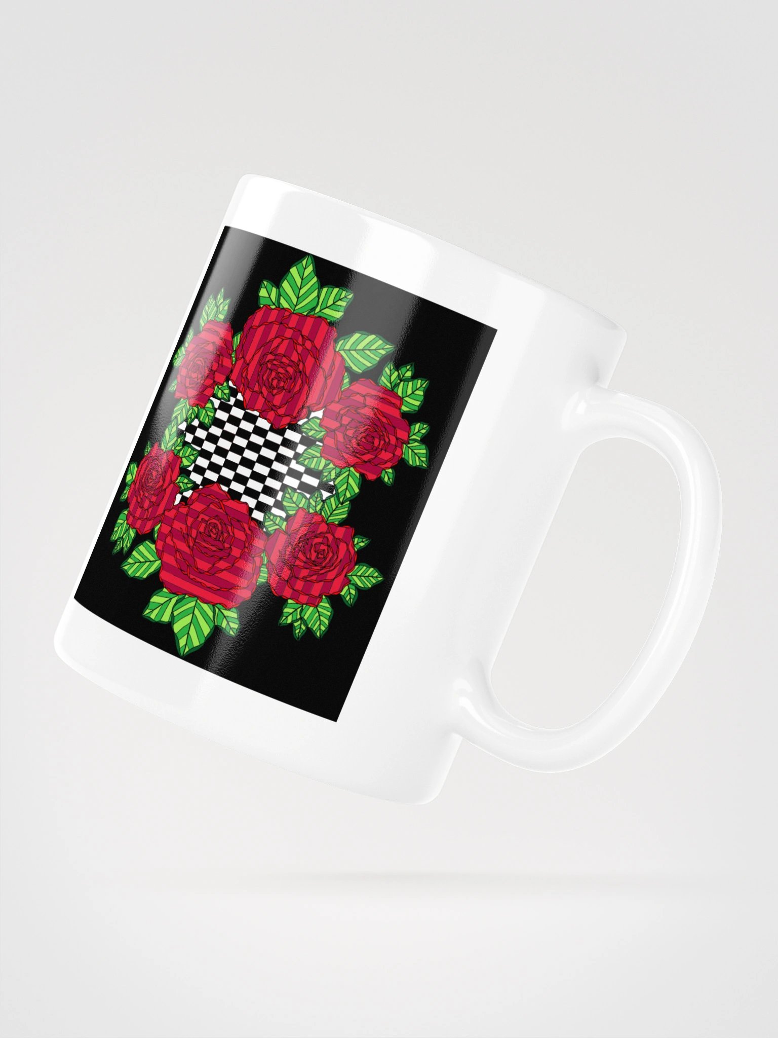 White Glossy Mug (Rose-Black) product image (4)