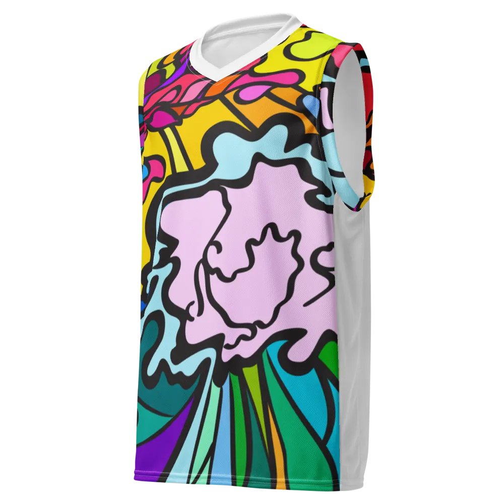 Vibrant Chaos Unisex Basketball Jersey - Wave at Sunset product image (3)