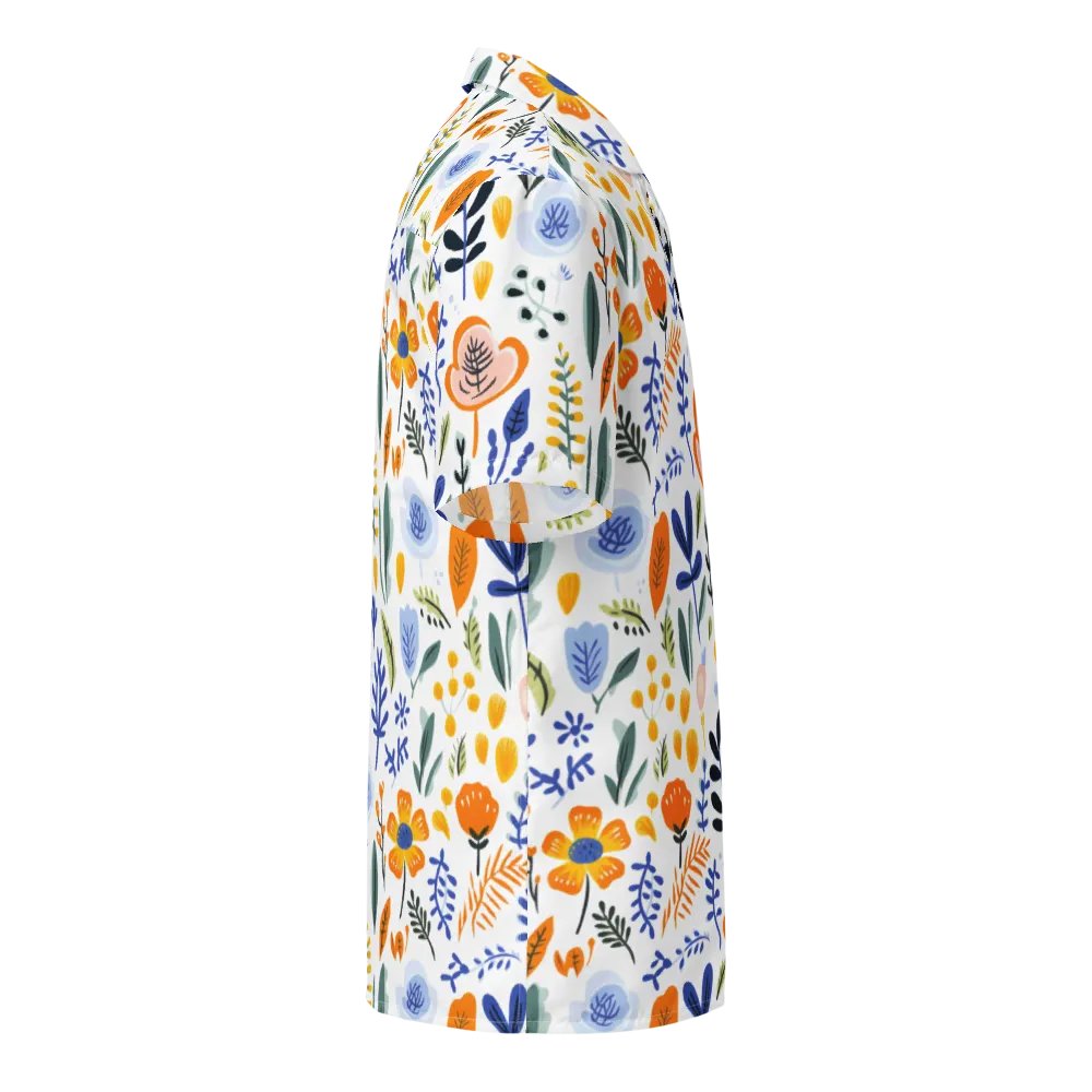 Retro Flowers Blue Hawaiian Shirt product image (10)