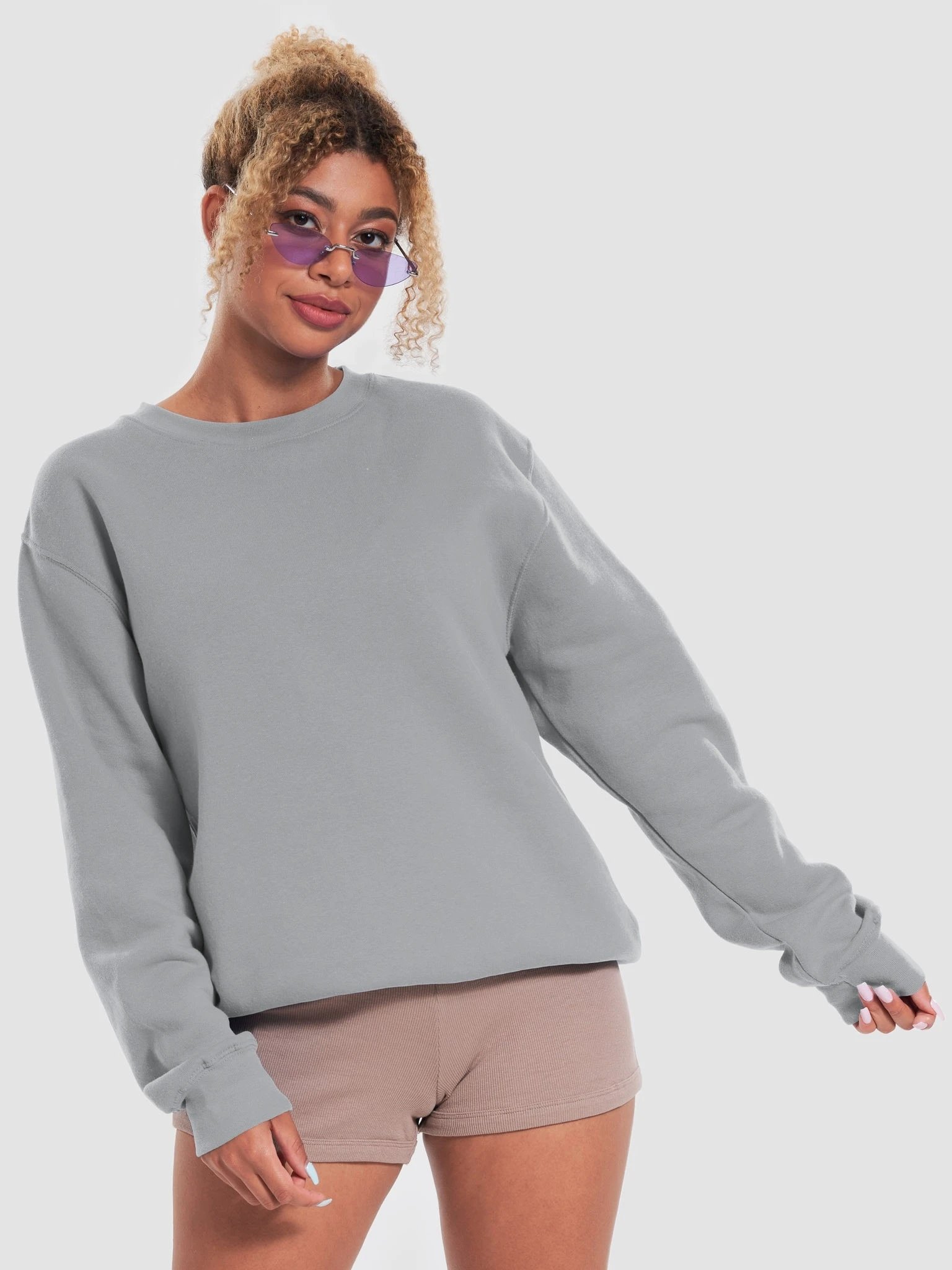 Plain Color Heather Grey Sweatshirt product image (1)