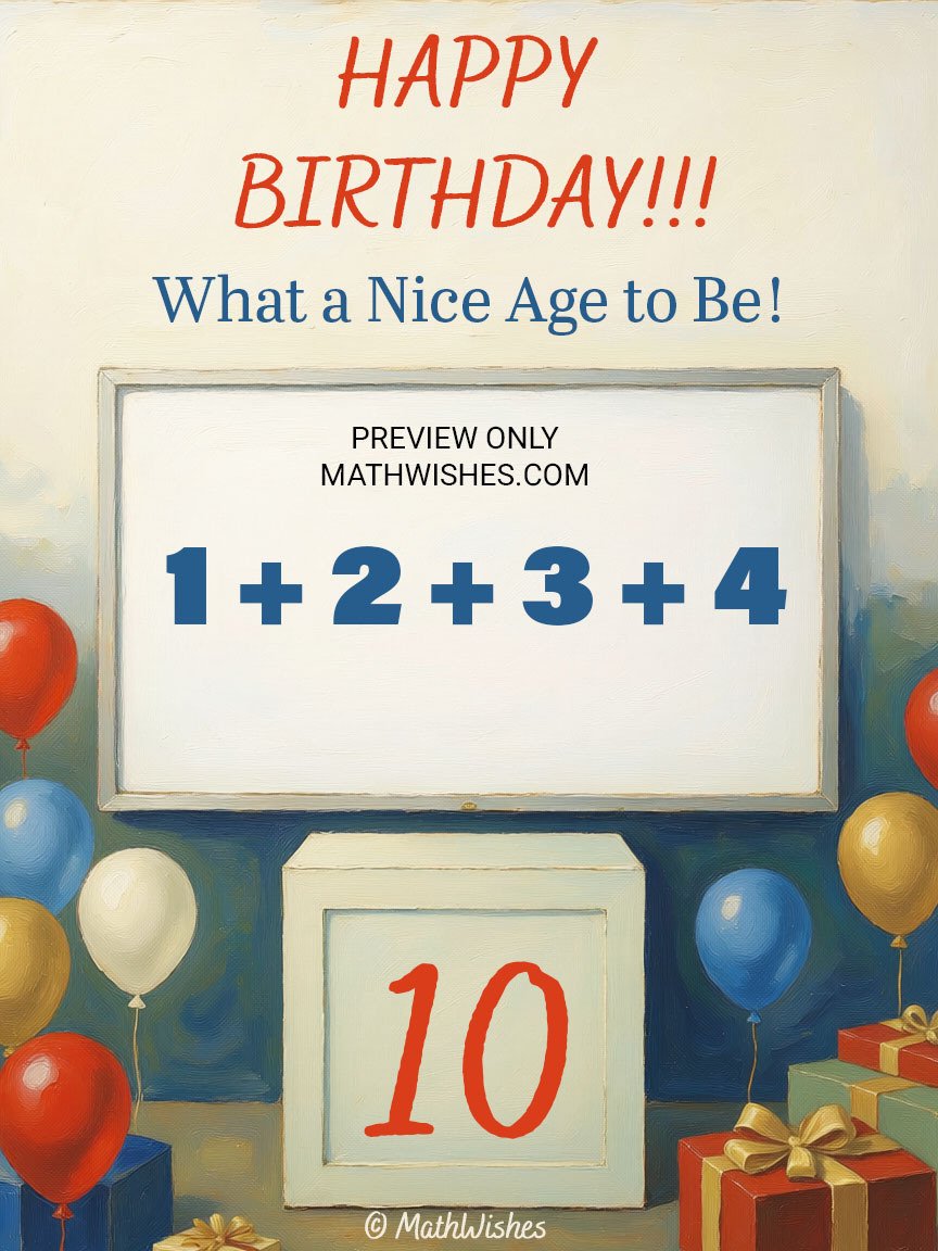 10th Birthday Card - Math Formula product image (1)