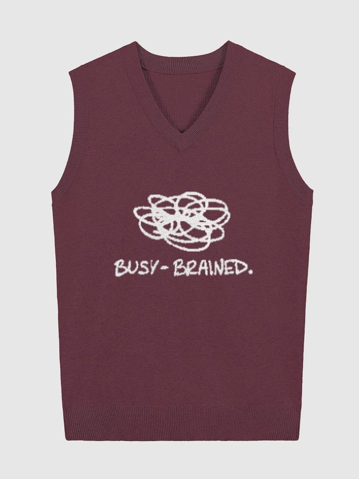 BUSY-BRAINED (maroon and white) knitwear vest product image (1)