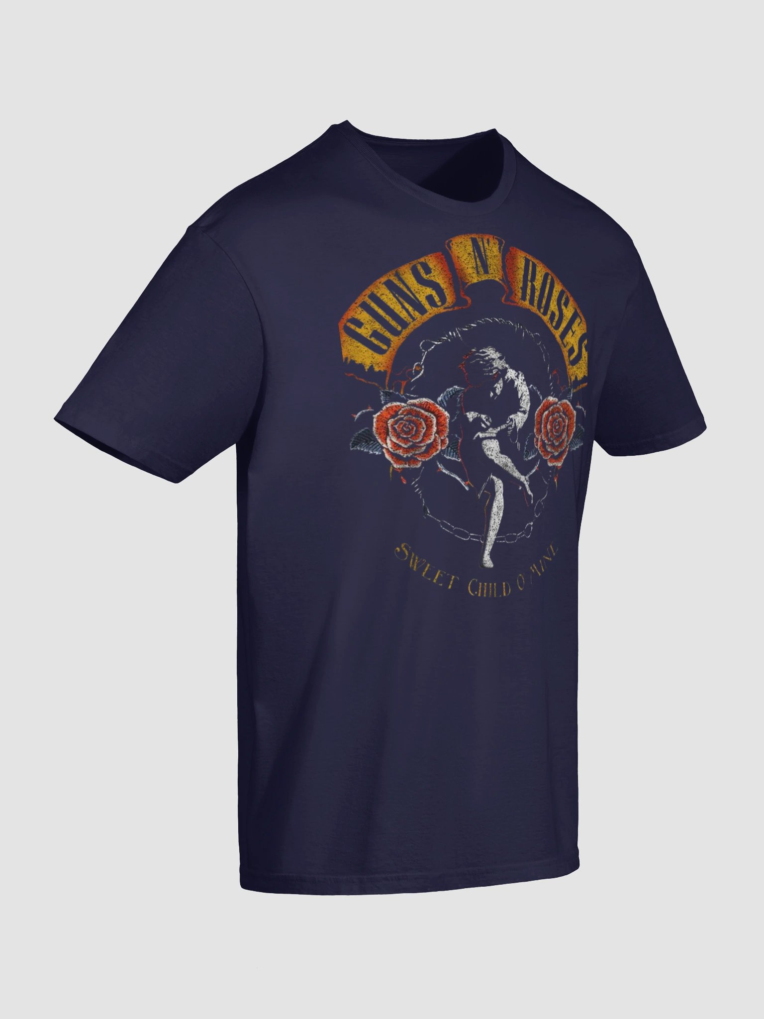 Guns N' Roses Sweet Child O’ Mine T-Shirt | Distressed Roses & Cherub Graphic | Sunset Strip Glam Metal Era product image (7)