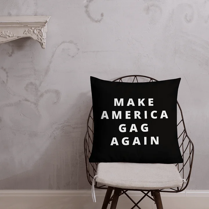 Black GAG Pillow: Make America Gag Again = MAGA product image (2)