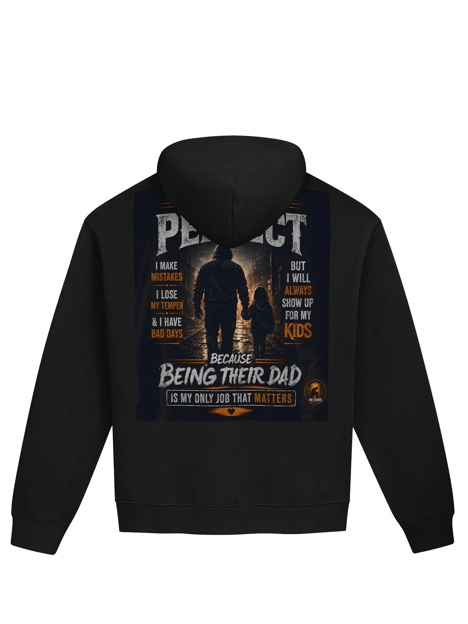 I'm Not Perfect But I'll Always Show Up for My Kids – Premium Heavyweight Hoodie | The Father No One Cares product image (2)