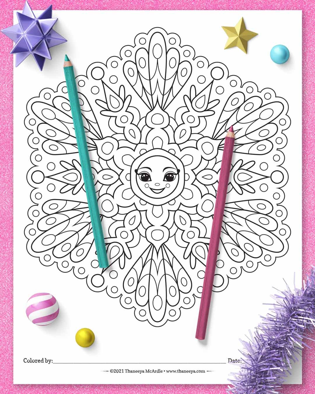 Cute Snowflake Coloring Pages product image (7)