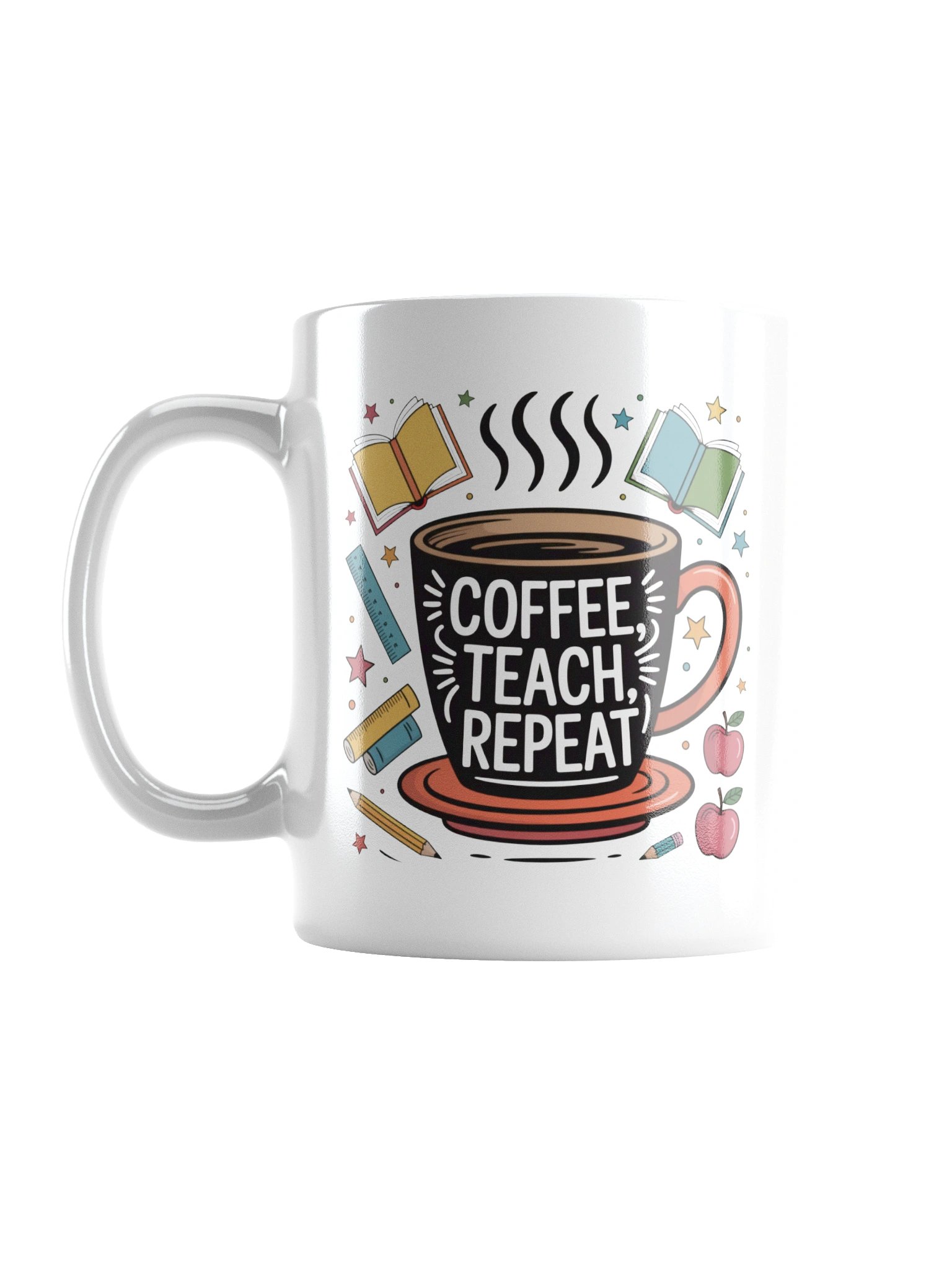 Coffee Teach Repeat Teacher Mug – Funny School Gift product image (1)
