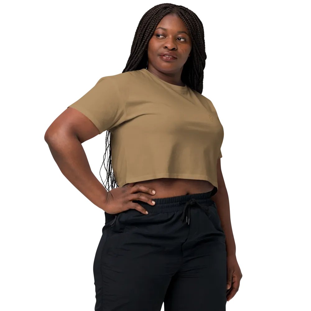 EXCLAIMING MENTALLY (L.C., brass) embroidered cotton crop top product image (11)