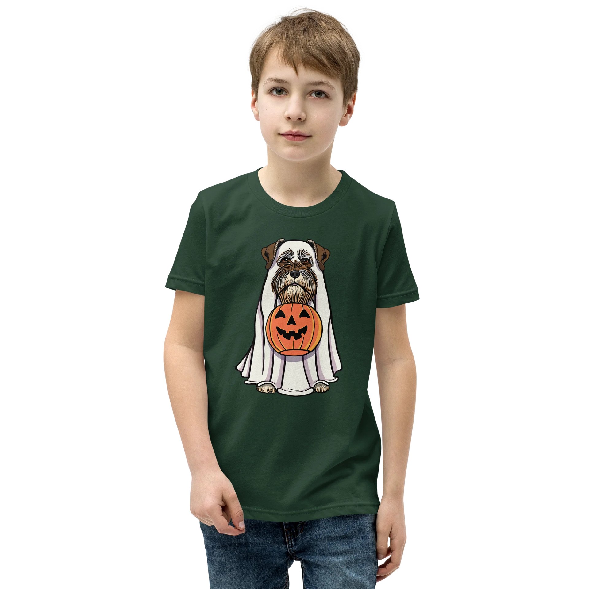 Halloween Miniature Schnauzer(Liver) Youth T-Shirt product image (1)