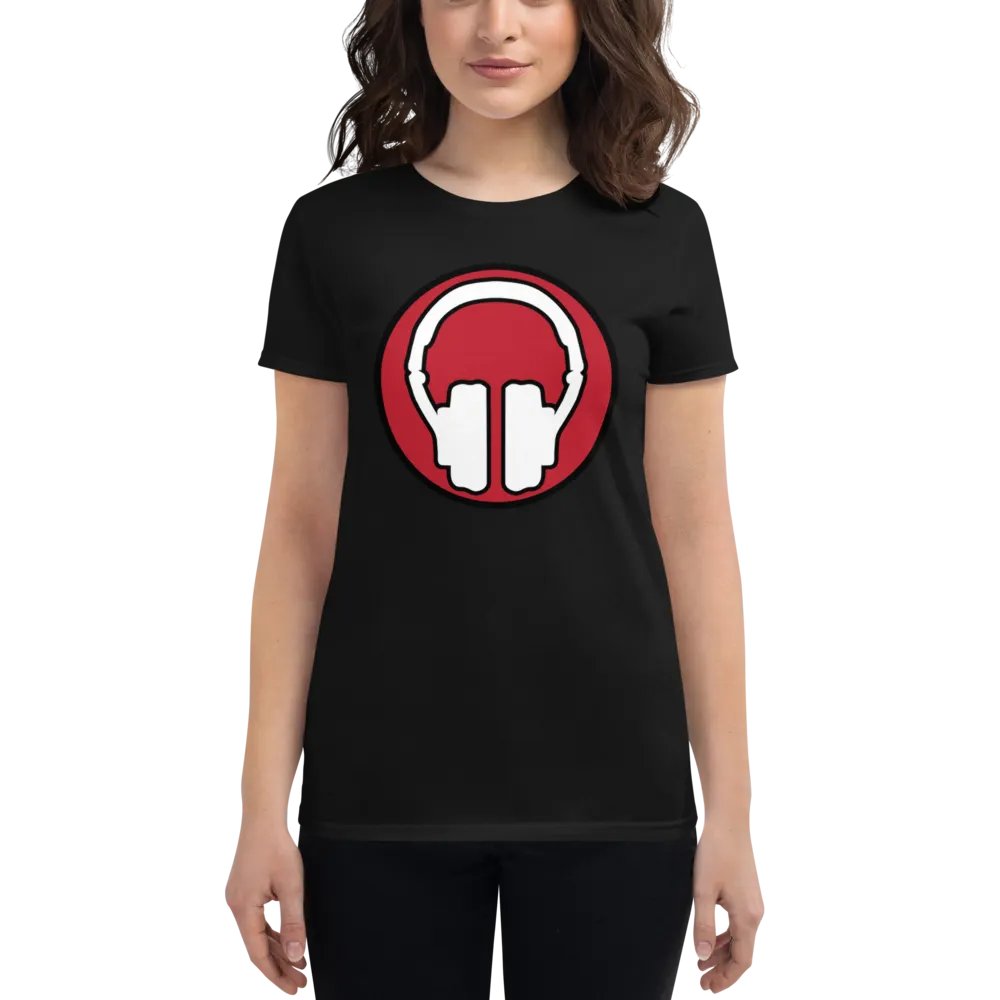 Women's Headphones Front | Tribe Back Print Gildan Middleweight T-Shirt product image (1)