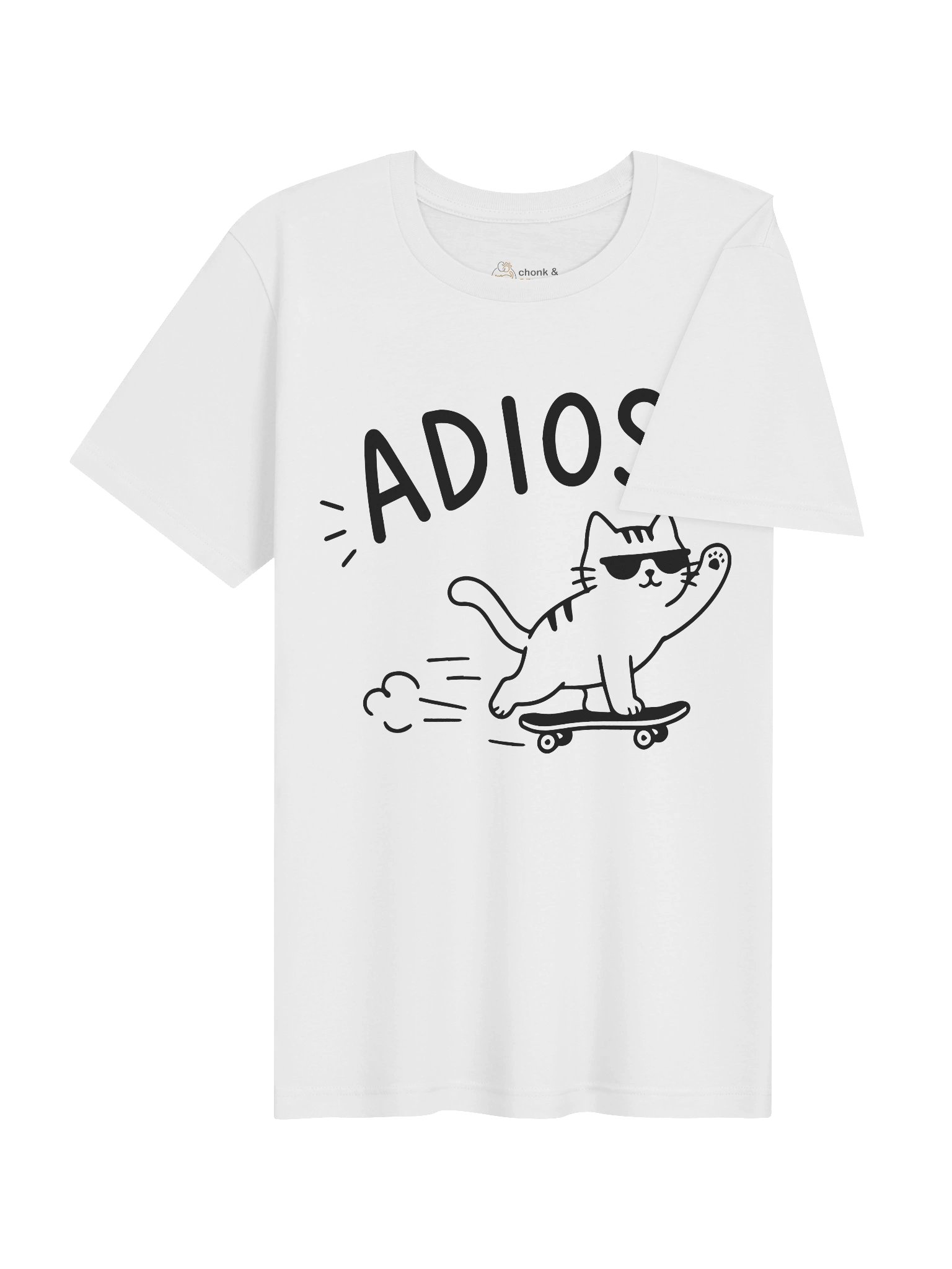 Adios Skater Cat T-Shirt | Funny Cat Skateboard Tee for Pet Lovers product image (6)