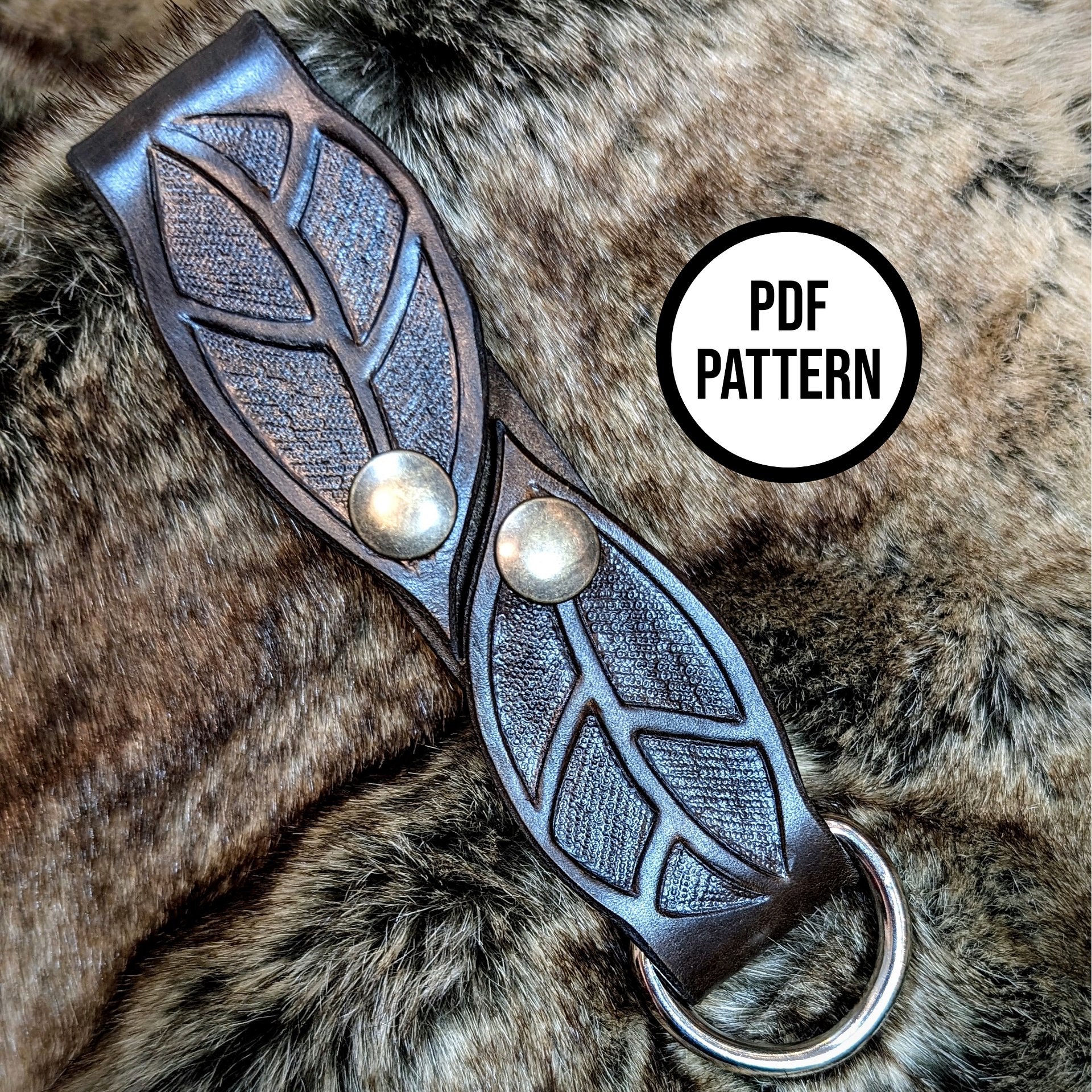 Leather Leaf Belt Loop - PDF Pattern for Leathercraft product image (1)