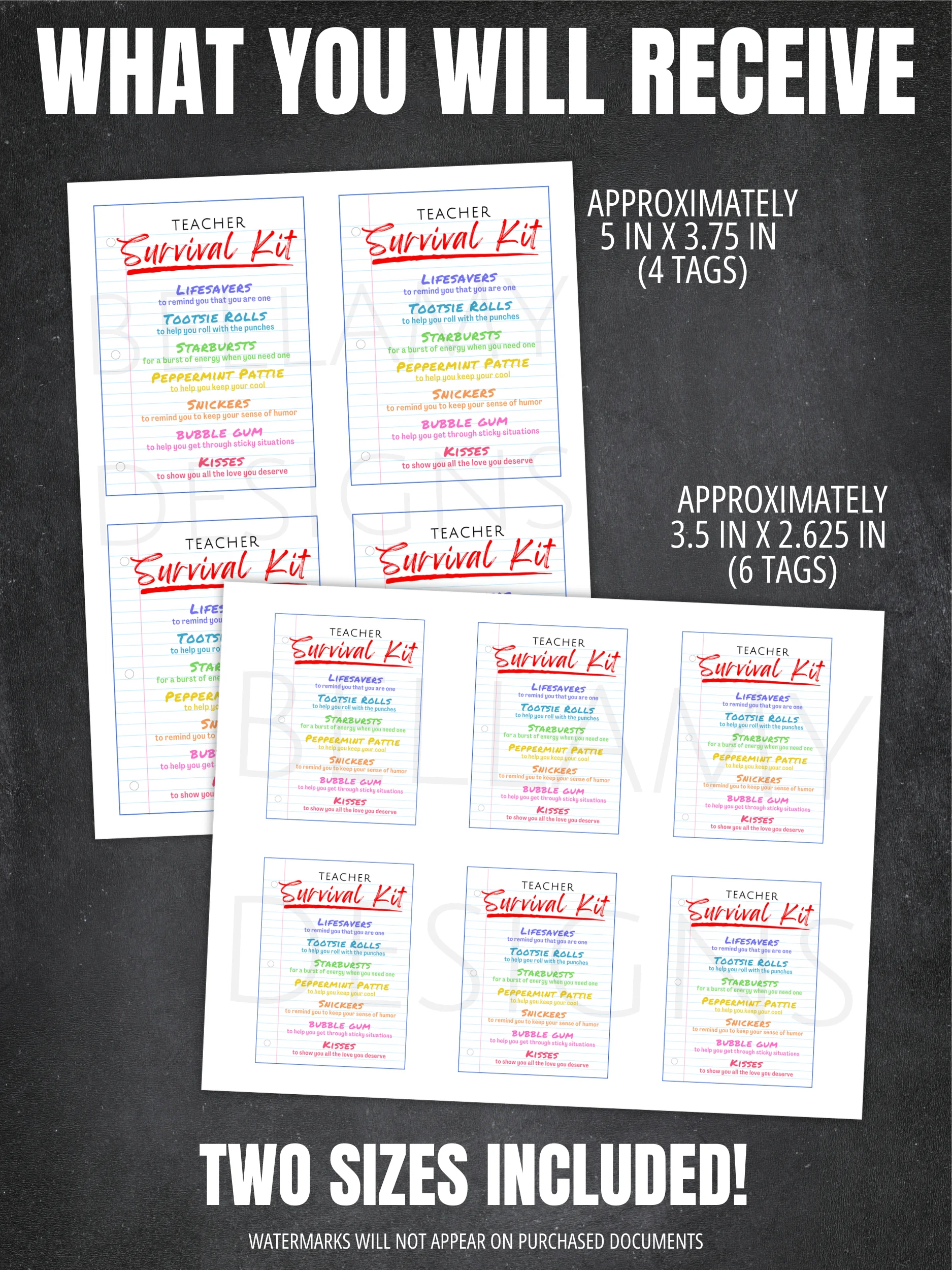 Teacher Survival Kit Gift Tags product image (2)