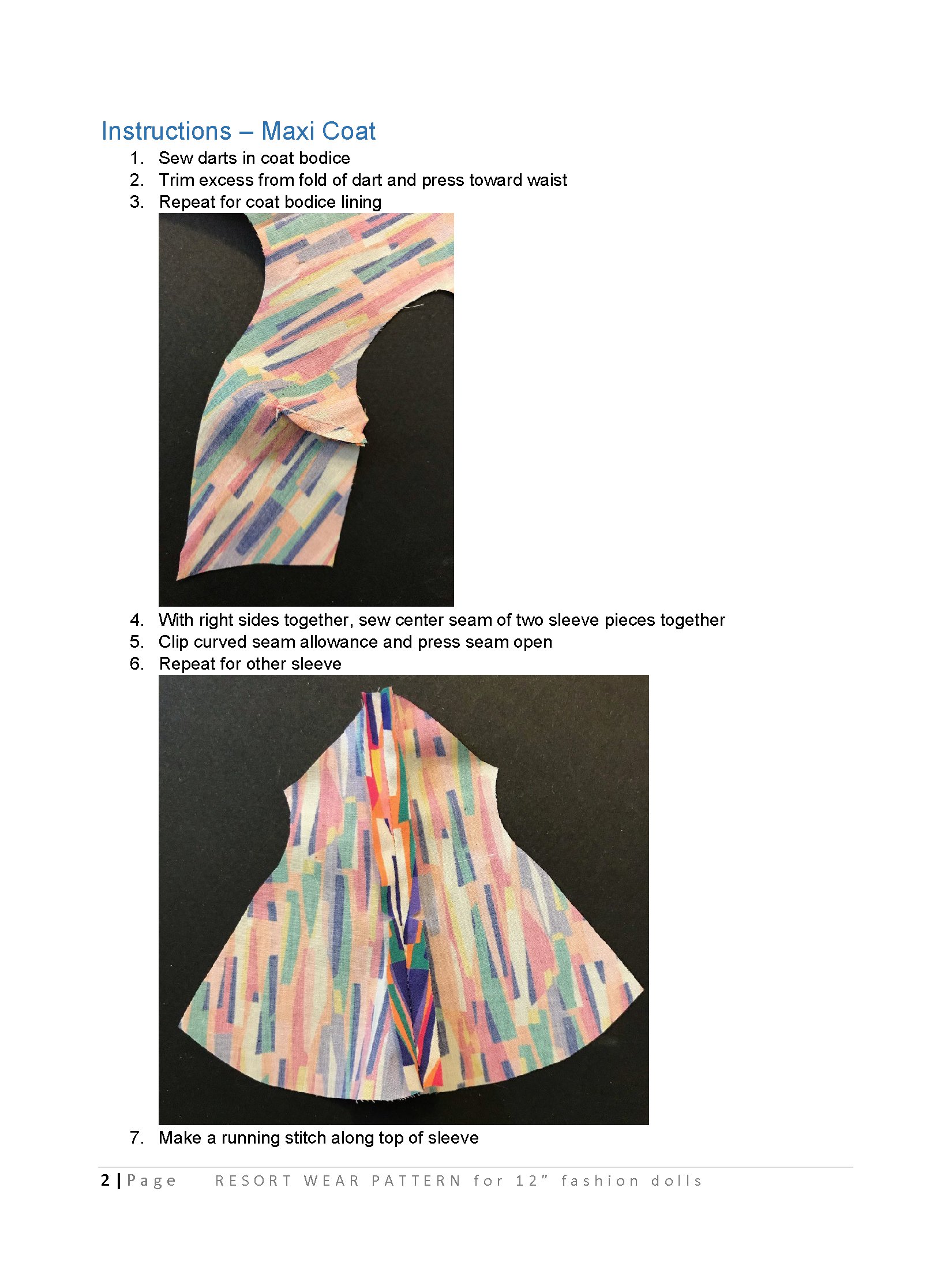 Resort Wear sewing pattern for 12" fashion dolls product image (3)