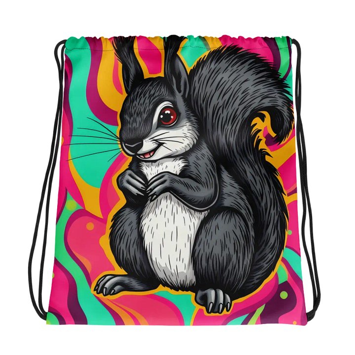 Vibrant Squirrel Adventure Drawstring Bag product image (1)