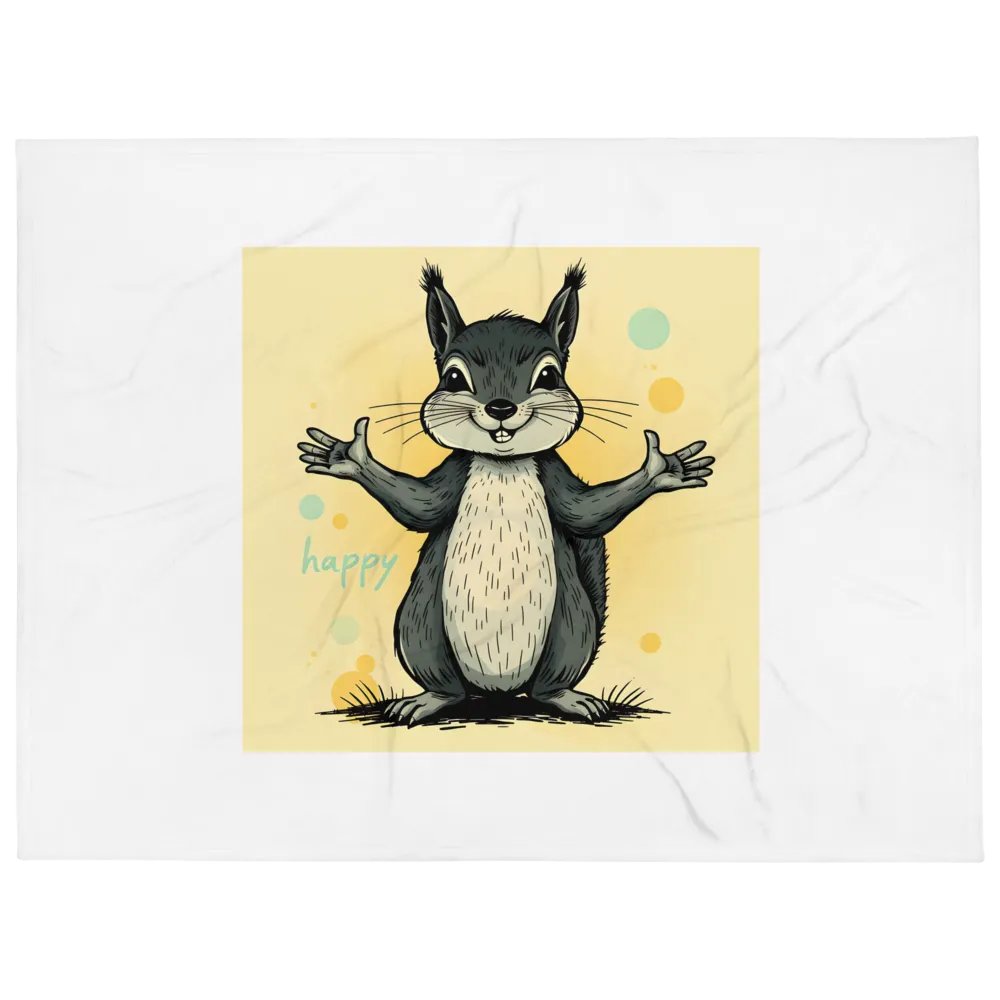 Happy Squirrel Throw Blanket product image (1)