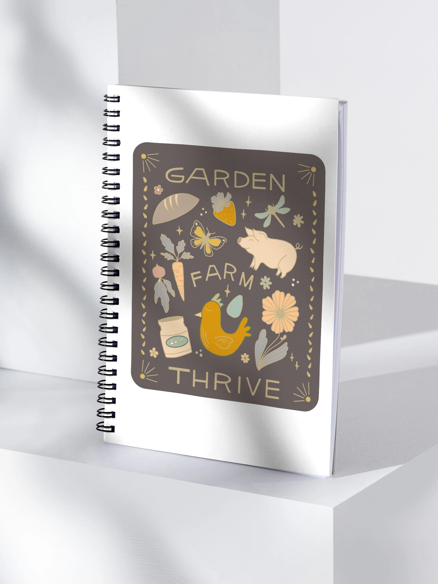 Brown Garden. Farm. Thrive. Illustrated Notebook product image (4)