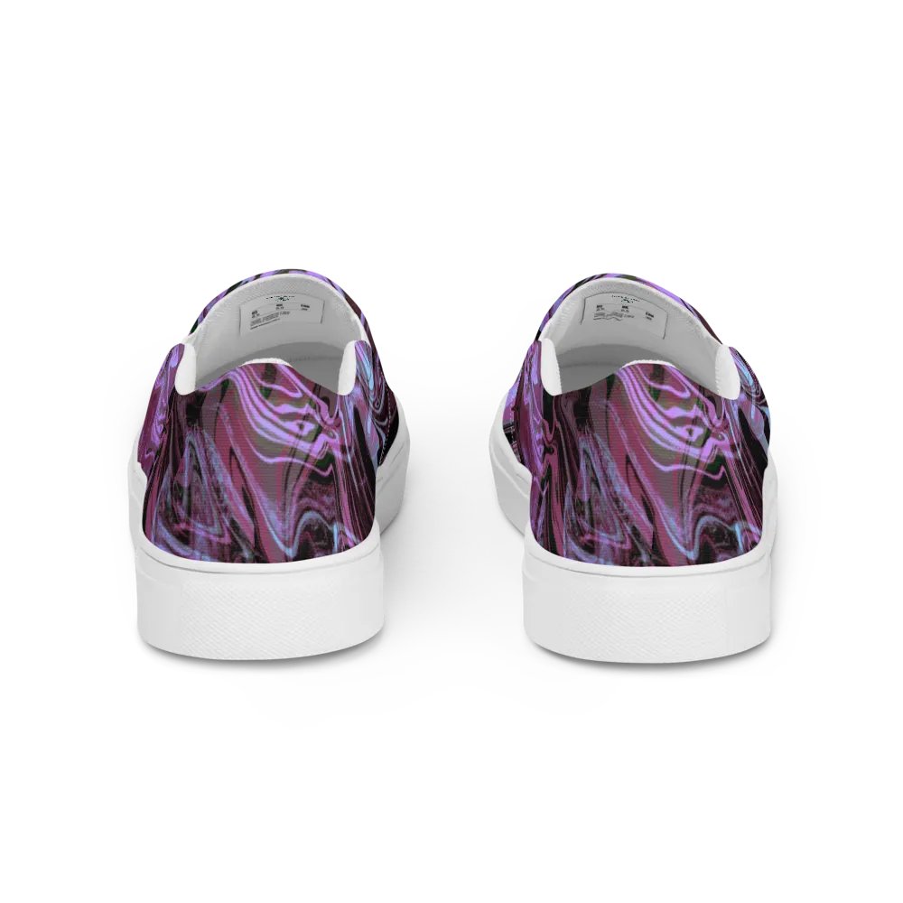 Marbled Dreams Swirl Pattern Womens Slip-On Canvas Shoes product image (4)