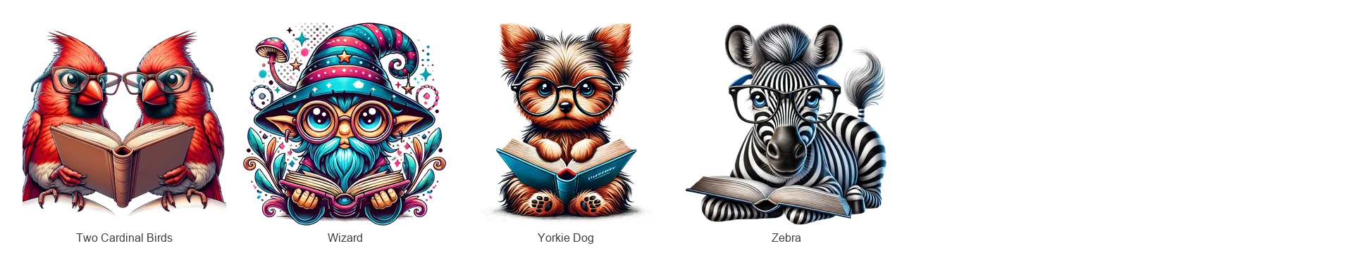 Animals Reading Books PNG Bundle Vol 1 | 76 Designs | Commercial Use product image (5)