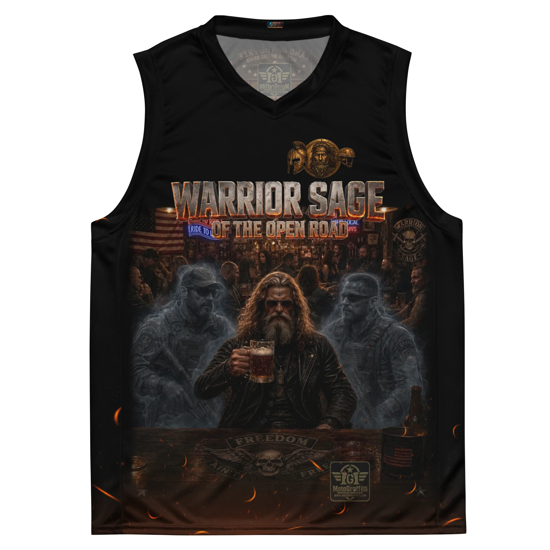 MötoGraffitti "Freedom Ain't Free" Sleeveless Moisture Wicking Riding Tee product image (2)