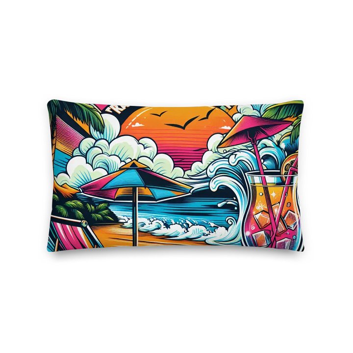 Tropical Sunset Paradise Pillow | AI Design travel live explore product image (2)