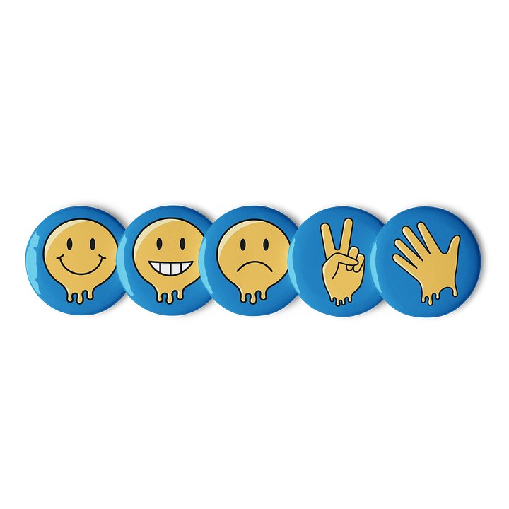 Melting Smiley Pin Buttons Set product image (1)