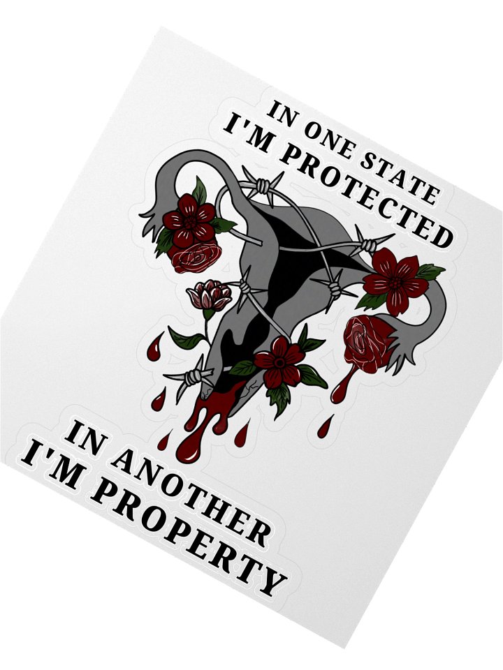 Pro-Choice Uterus Protest Sticker – Protected or Property product image (1)