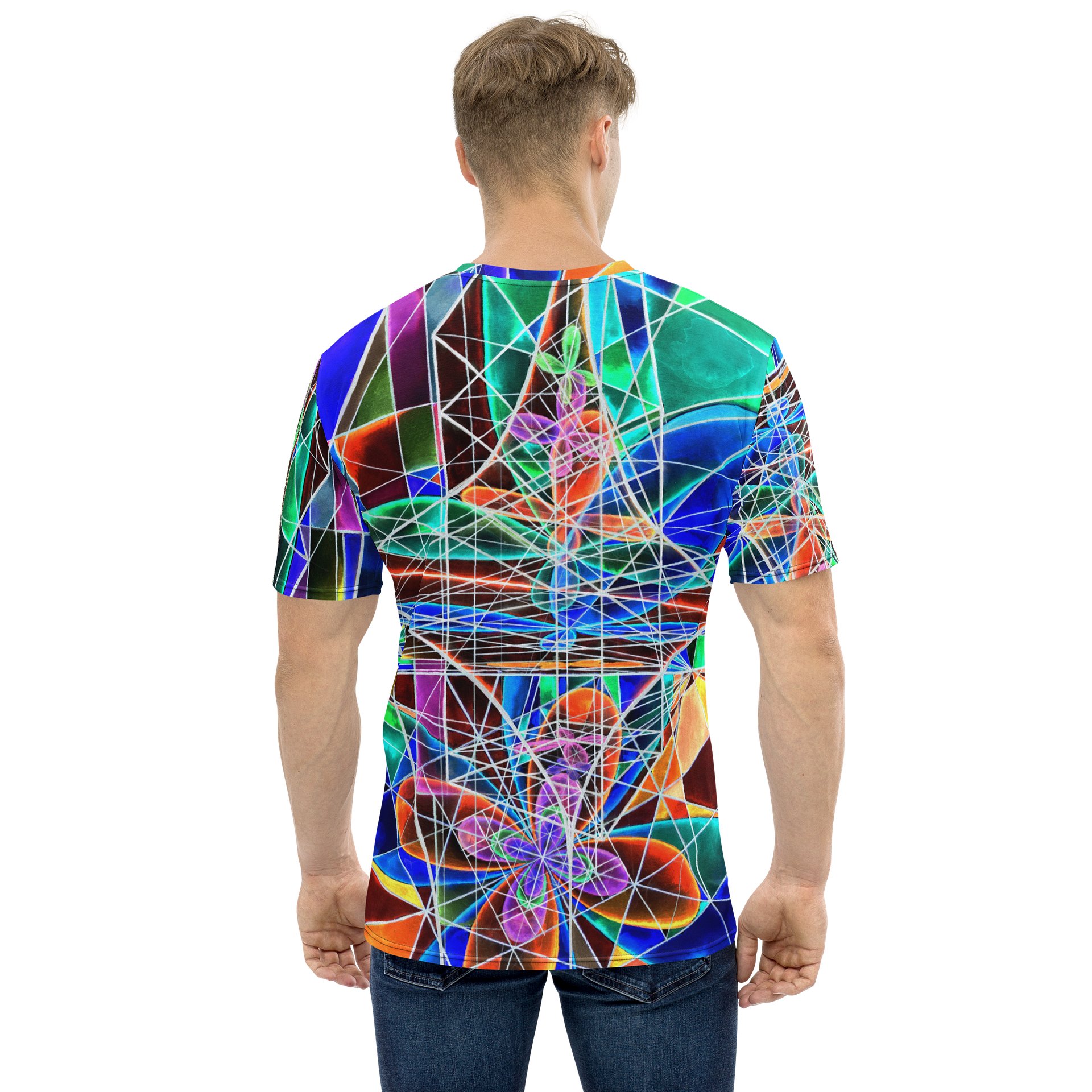 Cathedral of Math - Geometric Negative Art Men's Crew Neck T-Shirt product image (2)