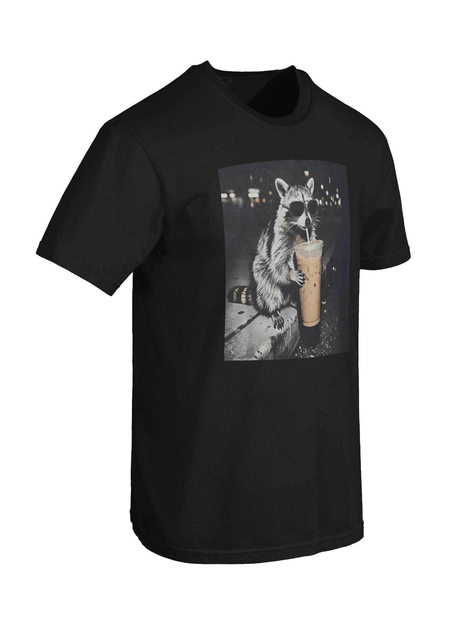 Funny Raccoon Drinking Iced Coffee T-shirt product image (17)