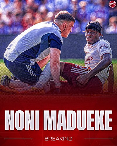 Noni Madueke was substituted off at Crystal Palace as a precaution due to cramp & is expected to be fit for Arsenal’s Champio...
